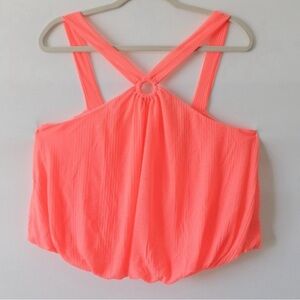 Free People Neon Pink Sleeveless Blouse